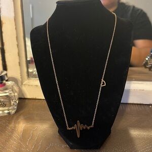 Jeulia Heartbeat Necklace - Rose Gold